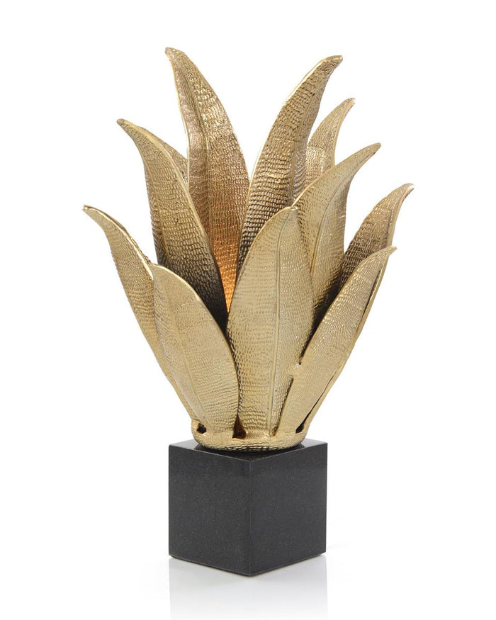 Keziah Handcrafted Brass Leaf Accent Lamp - Luxury Living Collection