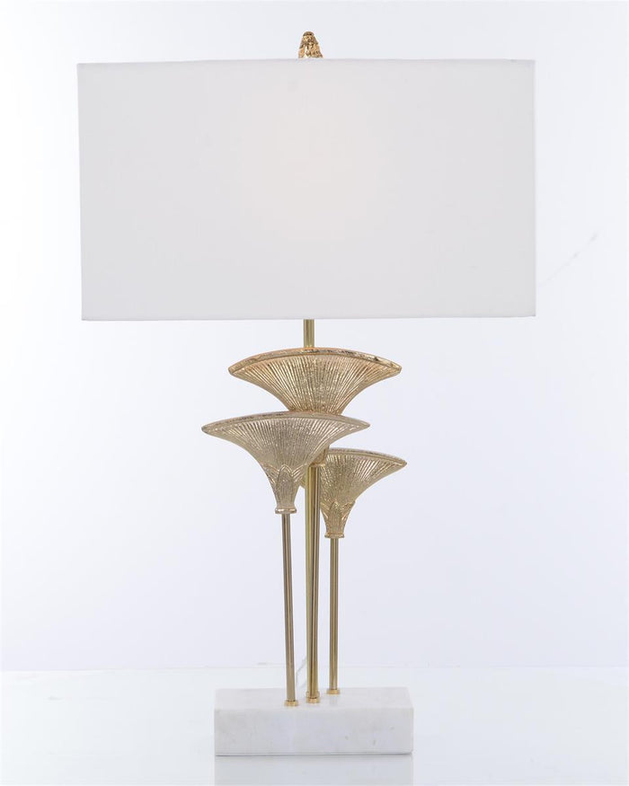 Amity Brass Papyrus Leaf Table Lamp - Luxury Living Collection