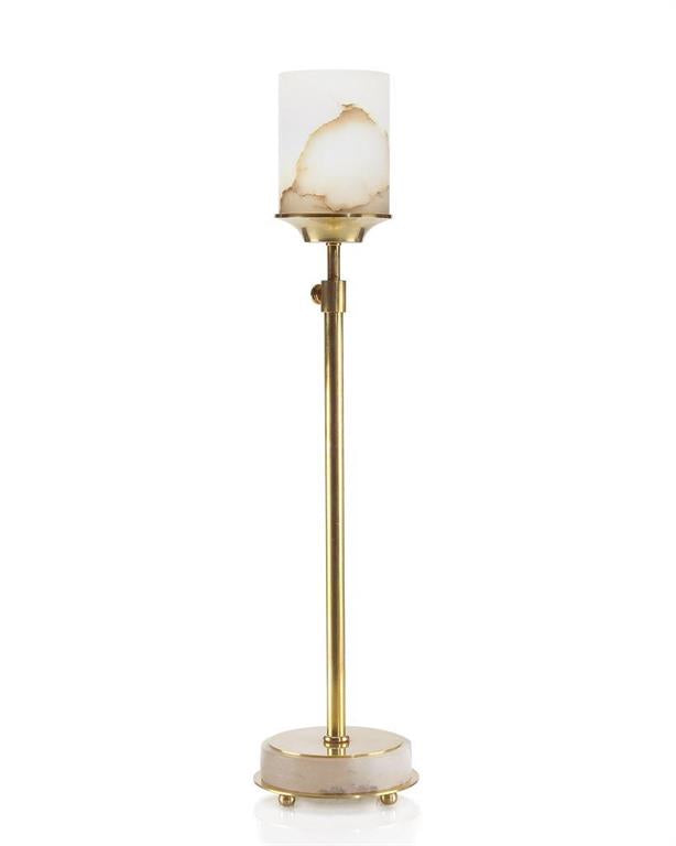 Amy Honey Brass and Alabaster Buffet Lamp - Luxury Living Collection