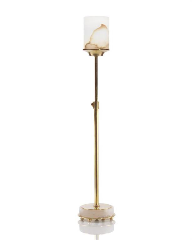 Amy Honey Brass and Alabaster Buffet Lamp - Luxury Living Collection
