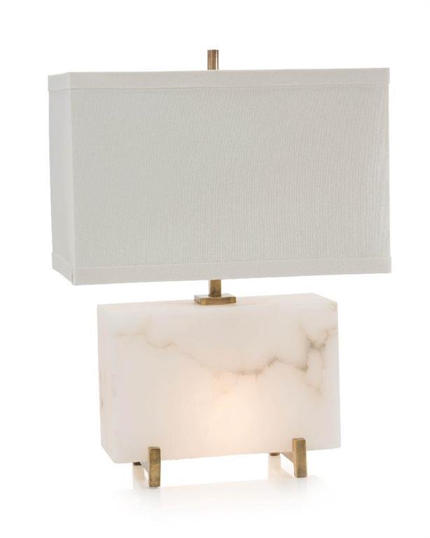 Vani Alabaster Horizontal Block Table Lamp - Luxury Living Collection
