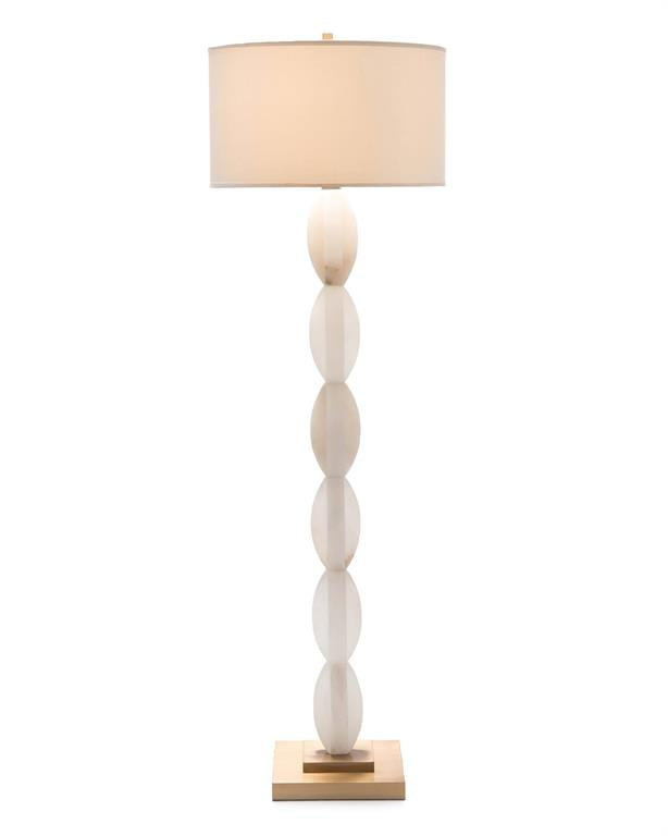 Ulrica Crisscross Stacked Alabaster Floor Lamp - Luxury Living Collection