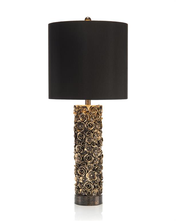 Velora Distressed Blooms Table Lamp - Luxury Living Collection