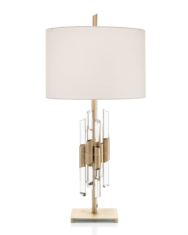 Vale Brass and Crystal Rod Table Lamp - Luxury Living Collection