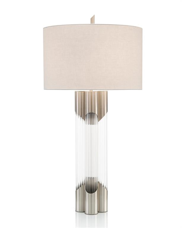 Stormi Nickel and Glass Table Lamp - Luxury Living Collection