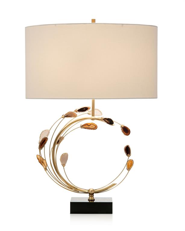 Roxie Swirling Agates in Brown and Brass Table Lamp - Luxury Living Collection
