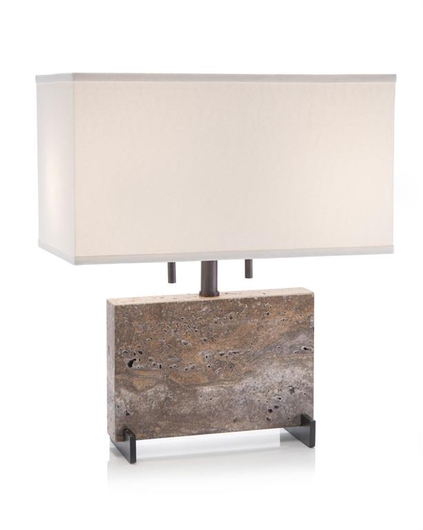 Nyx Layered Stone Block Table Lamp - Luxury Living Collection