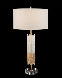 Debbie Gold-Leaf Selenite Table Lamp - Luxury Living Collection