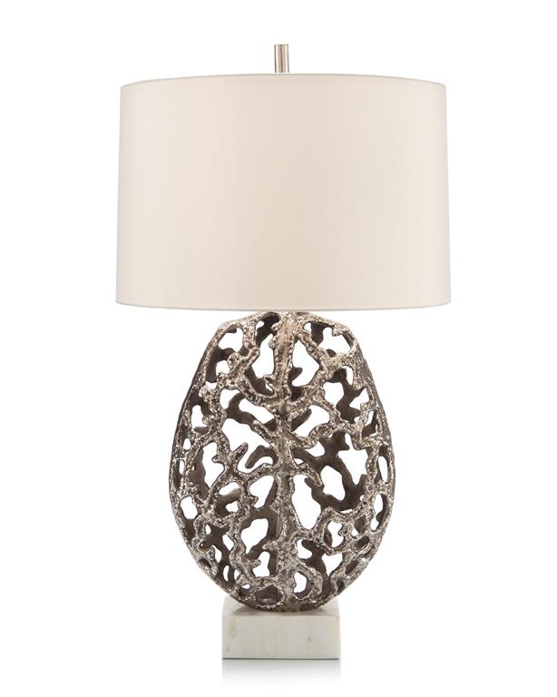 Battista Primordial Table Lamp in Nickel - Luxury Living Collection