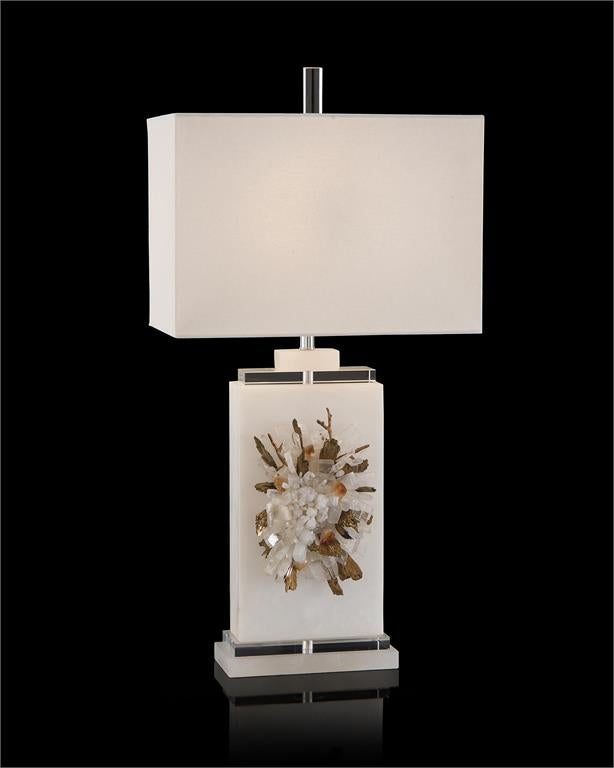Ariel Profusion of Crystal, Alabaster, and Tourmaline Table Lamp - Luxury Living Collection