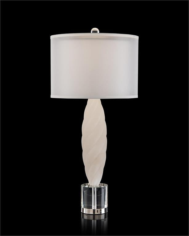 Sicily Alabaster Table Lamp with Crystal Base - Luxury Living Collection