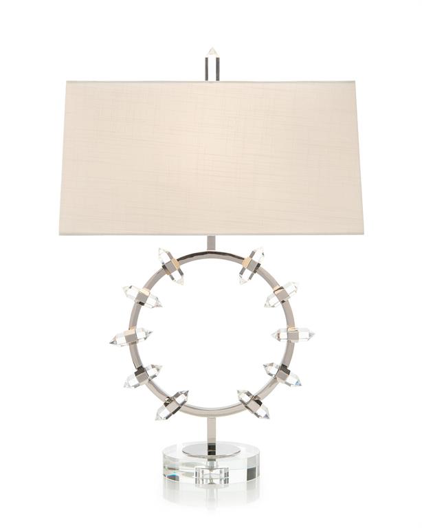 Kinslee Nickel Crystal Wand Table Lamp - Luxury Living Collection