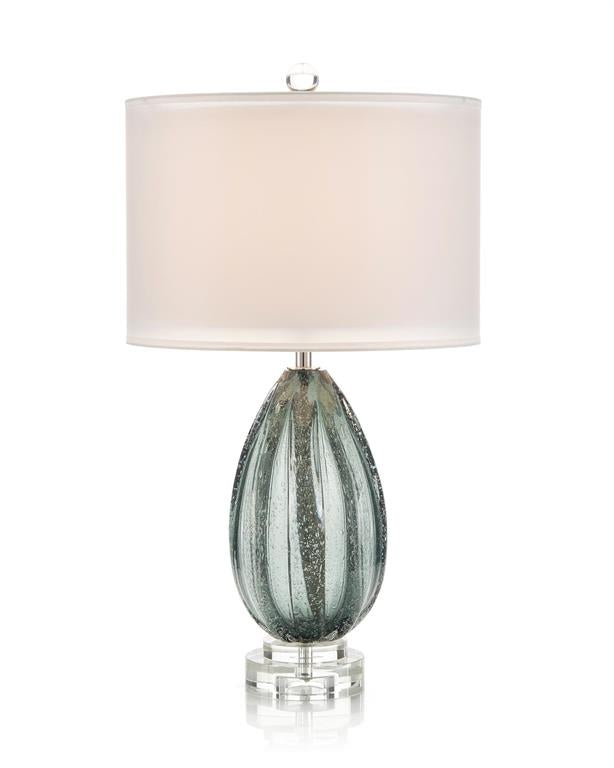 Kenzie Rainstorm Blue Glass Table Lamp - Luxury Living Collection