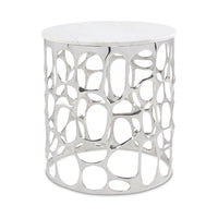 Drea Silver Marble Top End Table