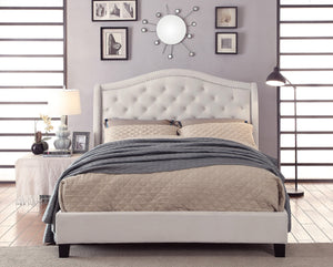 Jolene Ivory Velveteen Platform Bed