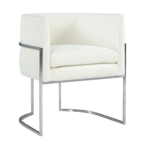 Jules Cream Velvet With Silver Frame Chair - Luxury Living Collection
