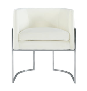Jules Cream Velvet With Silver Frame Chair - Luxury Living Collection