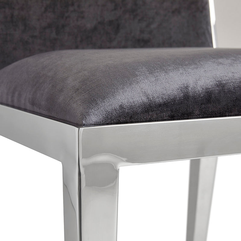 Cupio Charcoal Grey Velvet Dining Chair