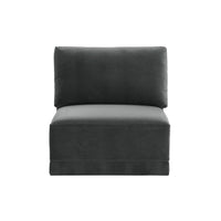 Valentina Charcoal Velvet Modular Armless Seat - Luxury Living Collection