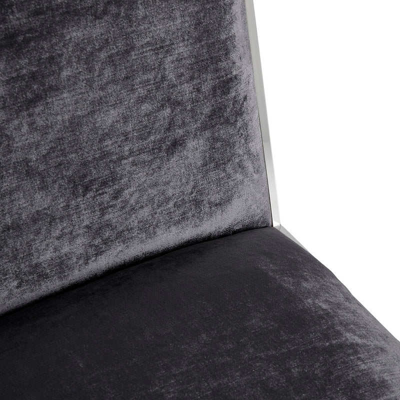 Cupio Charcoal Grey Velvet Dining Chair