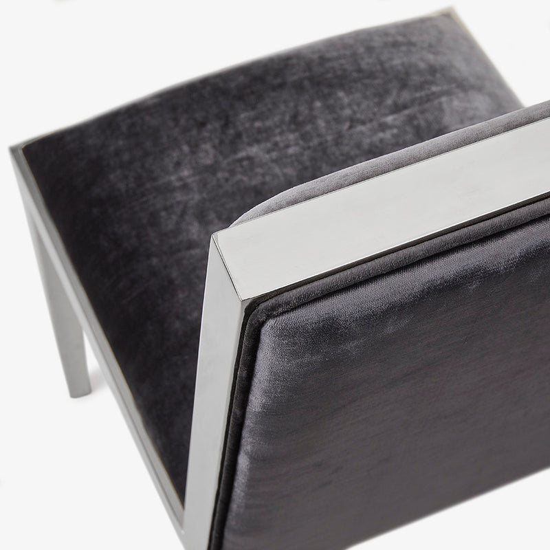 Cupio Charcoal Grey Velvet Dining Chair