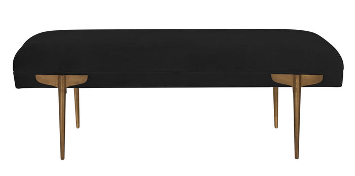 Kaya 53.5" Black & Gold Velvet Bench