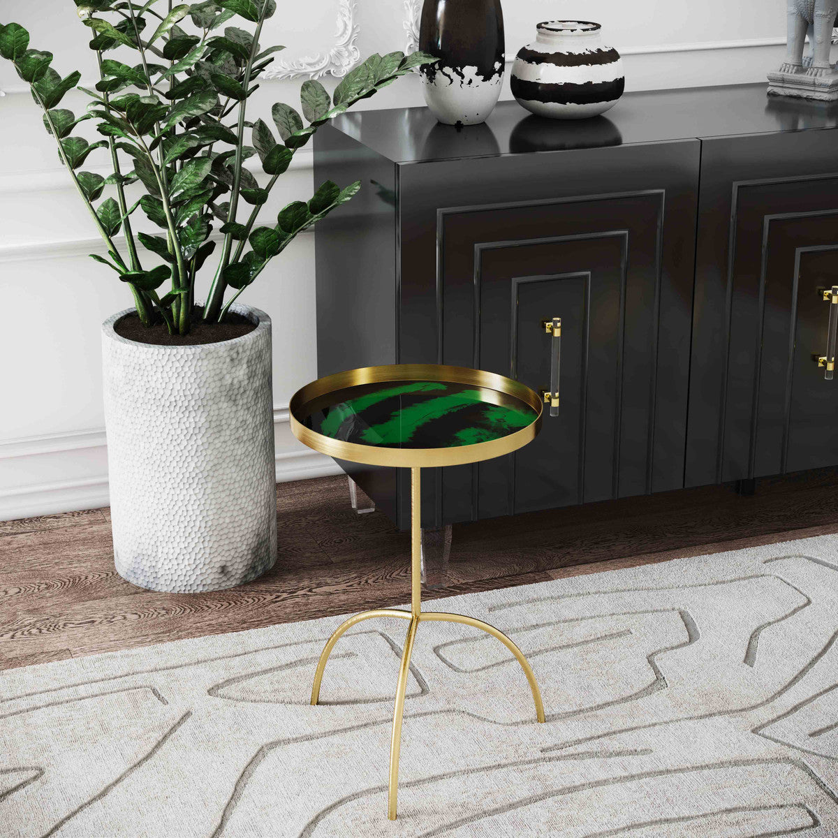 Kawla Black Lacquer Buffet - Luxury Living Collection