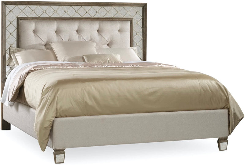 Dulce Mirrored Upholstered Bed
