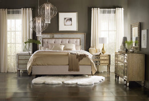 Kimora Mirrored Upholstered Bed