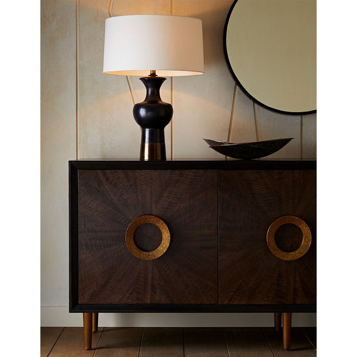Khaza 78" Brown Sable Finish & Brass Sideboard/Credenza