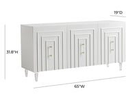 Kawla White Lacquer Buffet - Luxury Living Collection