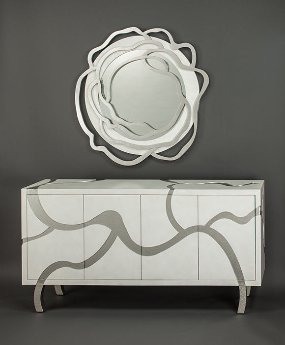 Symphony White & Silver Mirror - Luxury Living Collection