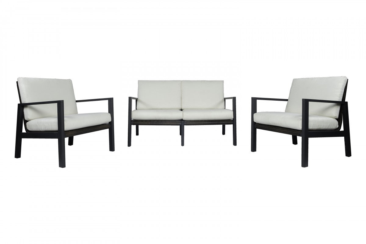 Meridian White & Black Modern Outdoor Sofa Set
