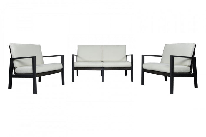 Meridian White & Black Modern Outdoor Sofa Set