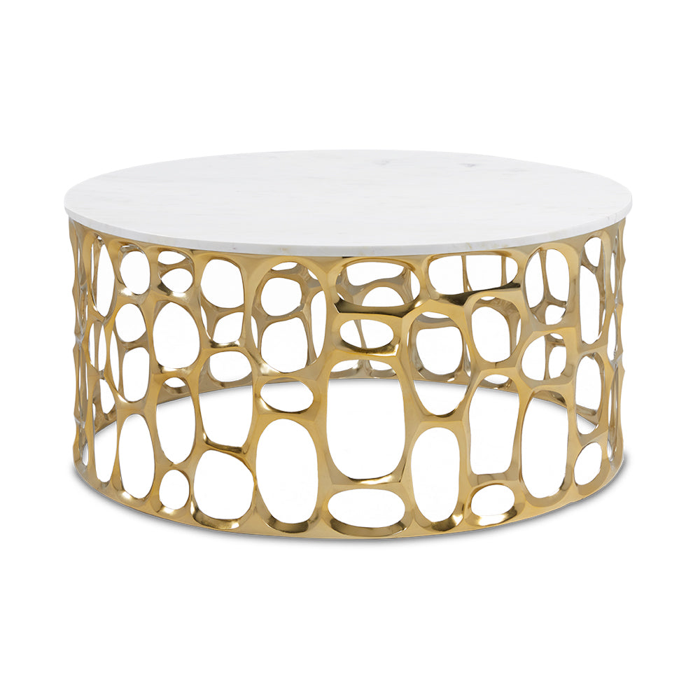 Drea Gold Marble Top Coffee Table