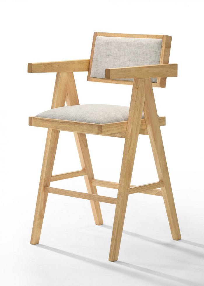 Hermina Natural & Beige Counter Stool (Set of 2)