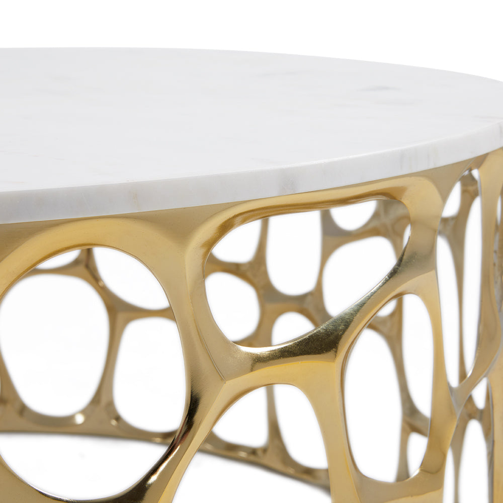 Drea Gold Marble Top Coffee Table