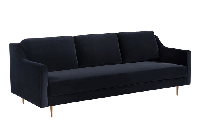 Leah Black Velvet Sofa - Luxury Living Collection