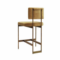 Laylani Camel Velvet With Bronze Base Counter Chair