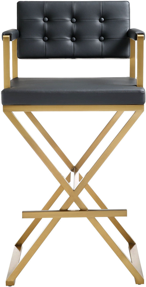Lila Black Gold Steel Barstool - Luxury Living Collection