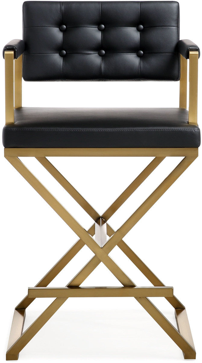 Lila Black Gold Steel Counter Stool - Luxury Living Collection