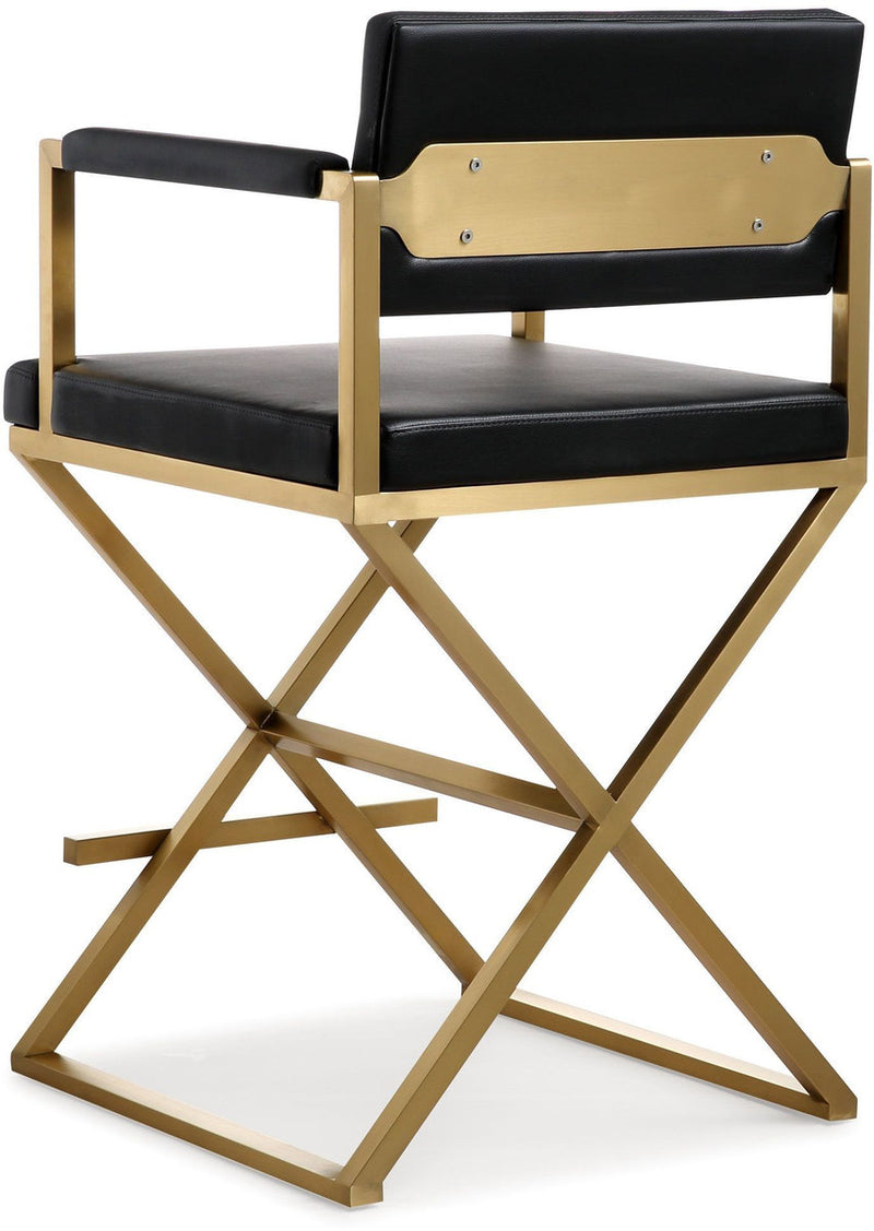 Lila Black Gold Steel Counter Stool - Luxury Living Collection