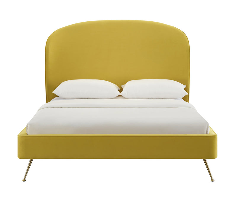 Leila Burnt Gold Velvet Bed - Luxury Living Collection