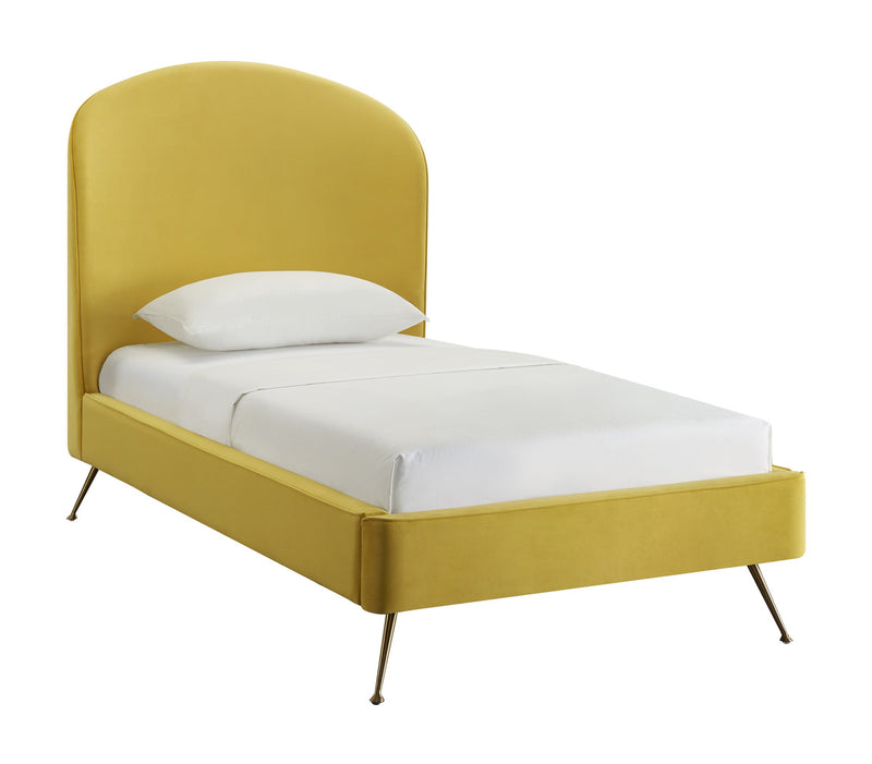 Leila Burnt Gold Velvet Bed - Luxury Living Collection