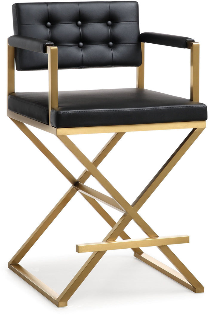 Lila Black Gold Steel Counter Stool - Luxury Living Collection