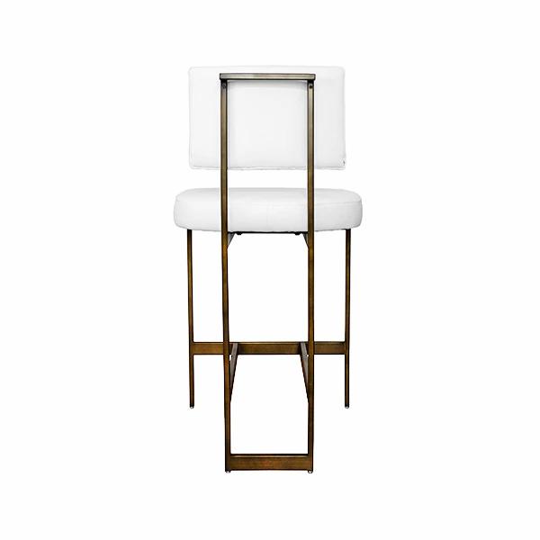 Laylani White Vinyl With Bronze Base Counter Chair