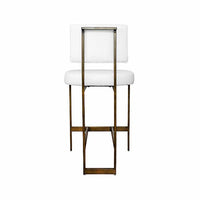 Laylani White Vinyl With Bronze Base Counter Chair