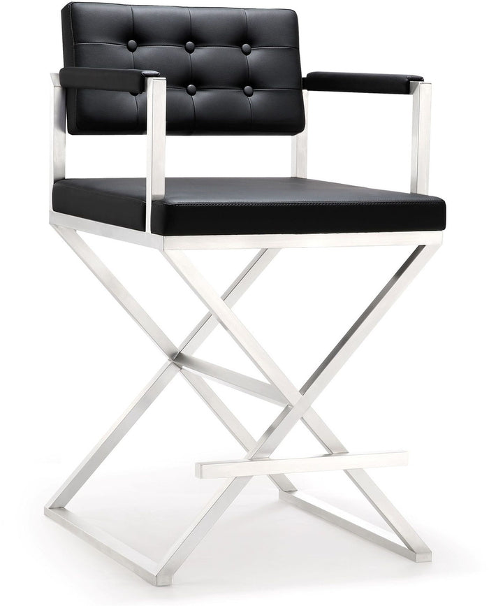 Lila Black Steel Counter Stool - Luxury Living Collection