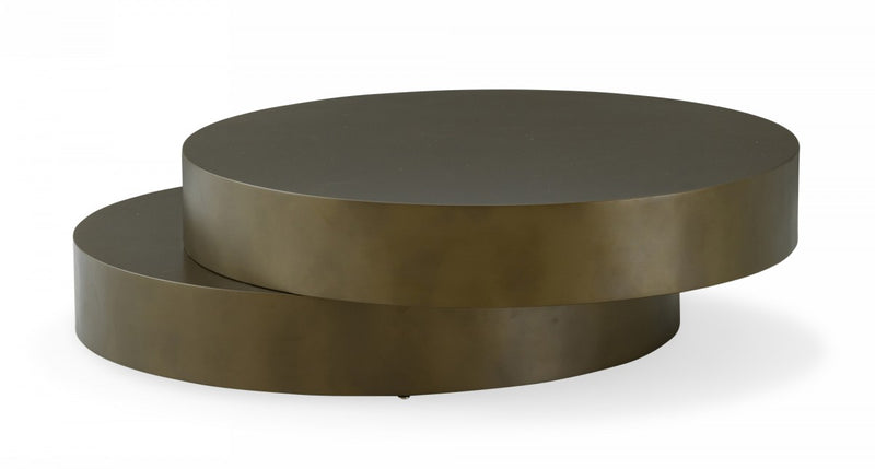 Lindsey Glam Brushed Bronze Metallic Coffee Table