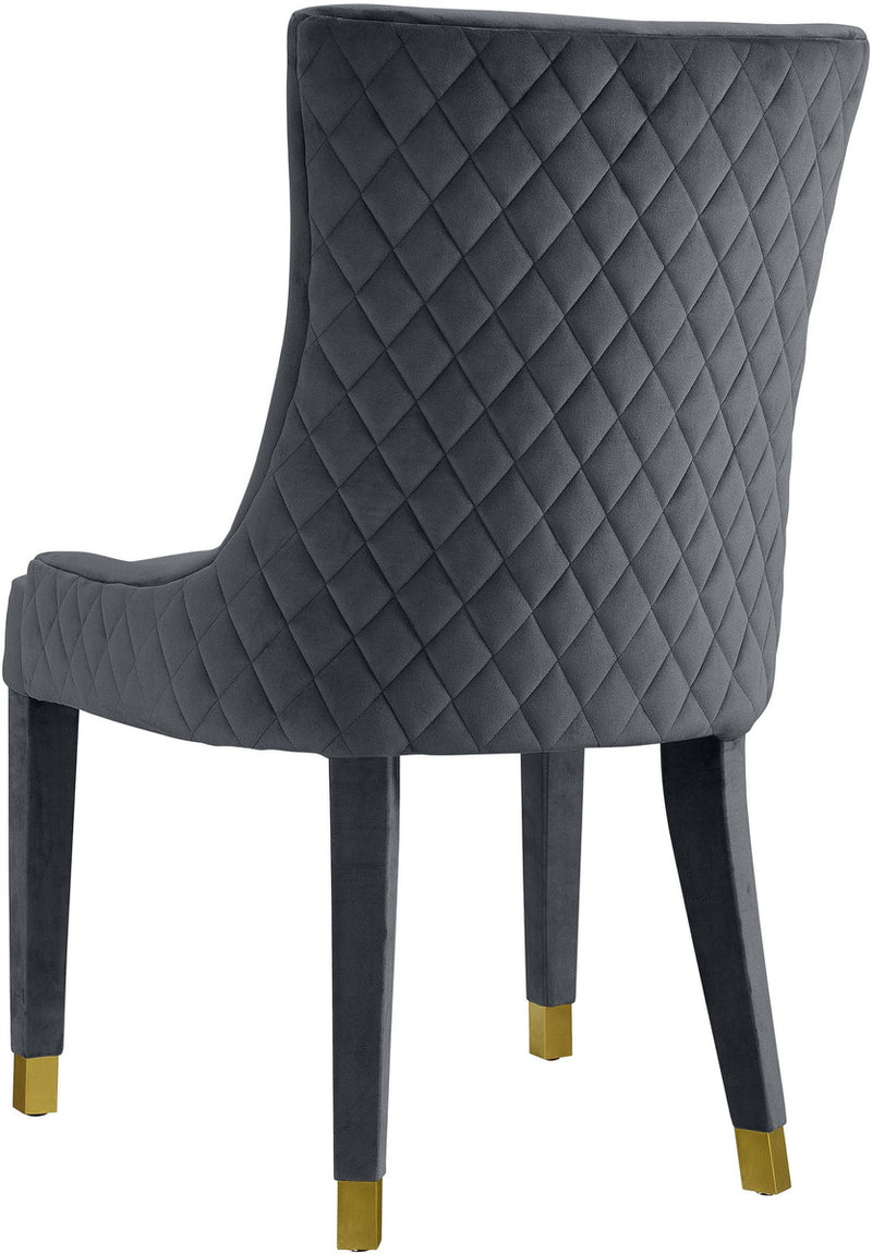Liora Grey Velvet Dining Chairs (Set of 2) - Luxury Living Collection